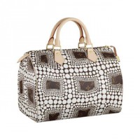 ルイヴィトン ヤヨイクサマ草間 スピーディ ホワイト モノグラム 水玉 ボストンバッグ M40690